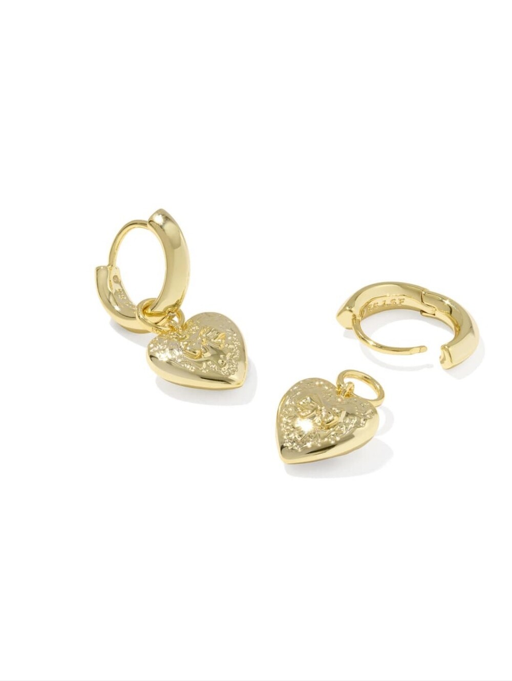 Kendra Scott x LoveShackFancy Heart Gold Convertible Huggie Earrings